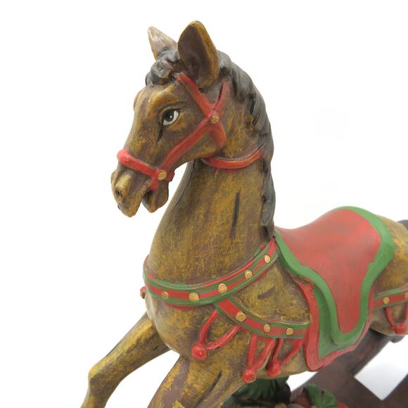 TII Collections Rocking Horse Christmas Figurine 7.5" Vintage Holiday Decor - Picture 3 of 10
